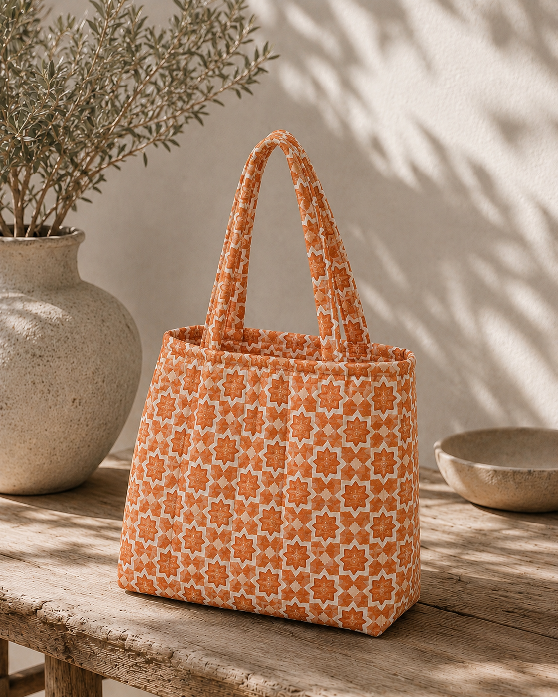 Handgefertigte Stofftasche – Orange