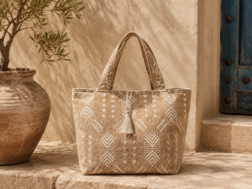 Beige Schultertasche – zeitlos & handgefertigt