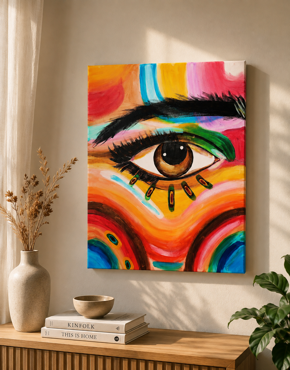 Handgemaltes Kunstwerk „The Eye of Mogador“ – Marokkanische Inspiration