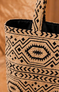 Handgewebte Shopper-Tasche „Aziza“ | Schwarz & Natur