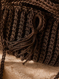 Handgefertigte Boho-Tasche Sahara in Braun