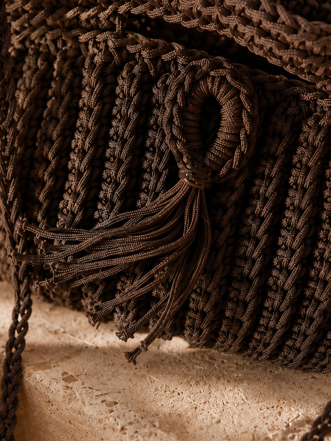 Handgefertigte Boho-Tasche Sahara in Braun